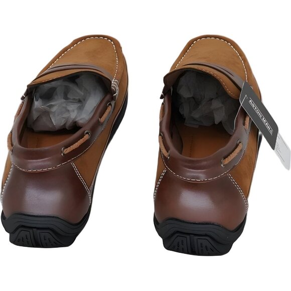 Aston Marc Two-Tone Penny Loafers Driving Shoes Brown Slip-On Men's US 11M - Picture 3 of 6